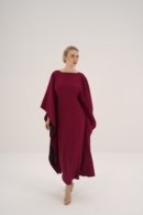 Dual-Tone Crepe Kaftan with Hidden Belt