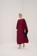 Dual-Tone Crepe Kaftan with Hidden Belt