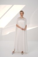 Hand-Embellished Chiffon Cape with Elegant Crepe Jumpsuit