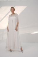 Hand-Embellished Chiffon Cape with Elegant Crepe Jumpsuit