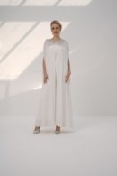 Hand-Embellished Chiffon Cape with Elegant Crepe Jumpsuit