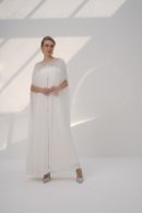 Hand-Embellished Chiffon Cape with Elegant Crepe Jumpsuit