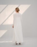 Hand-Embellished Chiffon Cape with Elegant Crepe Jumpsuit